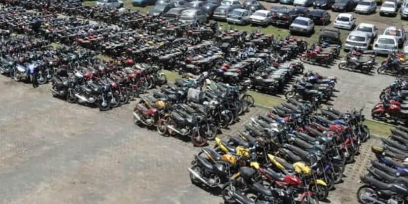 Motos recolhidas ao pátio, depois de um período, vão á leilão (Reprodução: Detran)