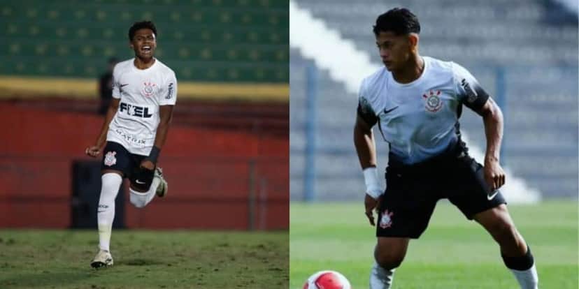 Nicolas Araújo e Luiz Fernando, atacantes do Corinthians (Reprodução: Rodrigo Gazzanel) Nicolas Araújo e Luiz Fernando, atacantes do Corinthians (Reprodução: Rodrigo Gazzanel)