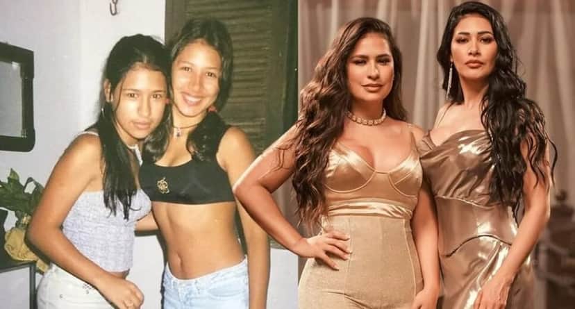 As irmãs sertanejas quando crianças e com sucesso (Foto: Reprodução/ Internet/ Montagem)