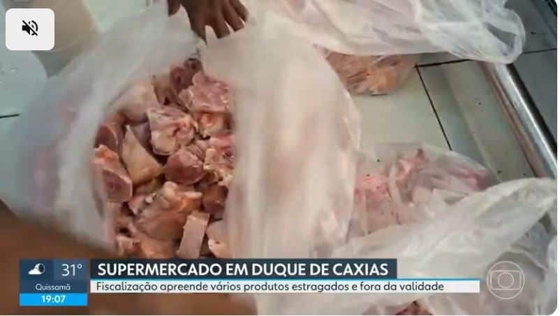 10 toneladas de carne apreendidas (Foto Reprodução/Globo) 10 toneladas de carne apreendidas (Foto Reprodução/Globo)
