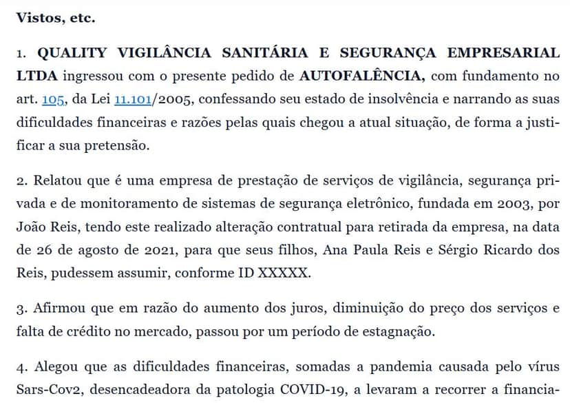 Alegações da empresa parte 1 (Foto Reprodução/Jus Brasil)