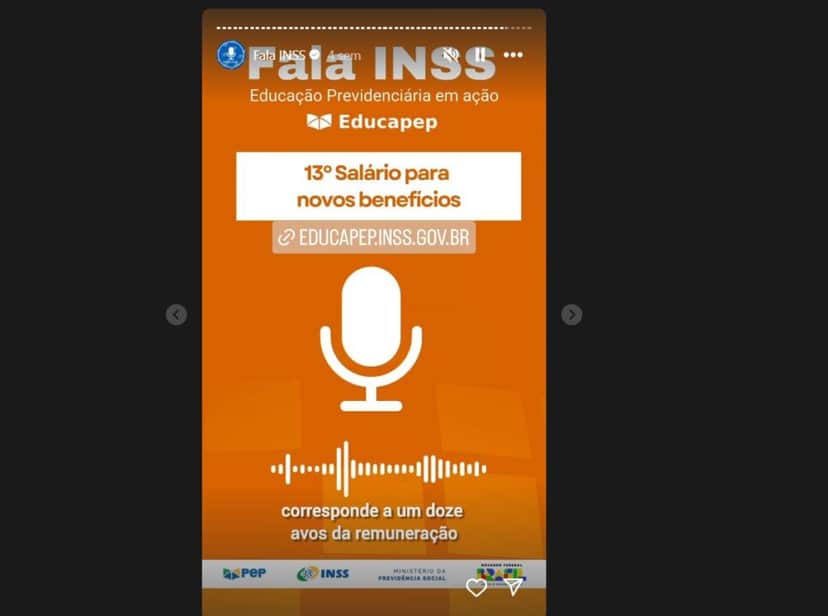 Fala INSS expõe informações sobre o 13º salário (Foto Reprodução/Instagram) Fala INSS expõe informações sobre o 13º salário (Foto Reprodução/Instagram)