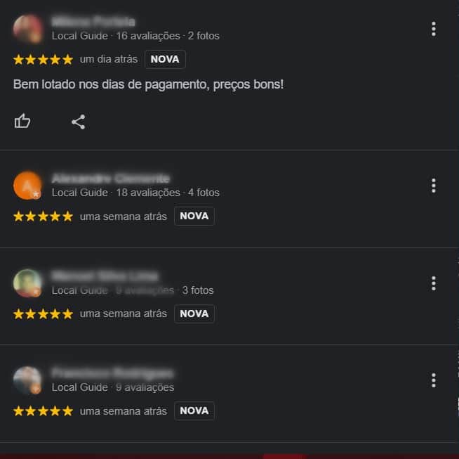 Avaliação recente do Google sobre o supermercado (Foto Reprodução/Google) Avaliação recente do Google sobre o supermercado (Foto Reprodução/Google)