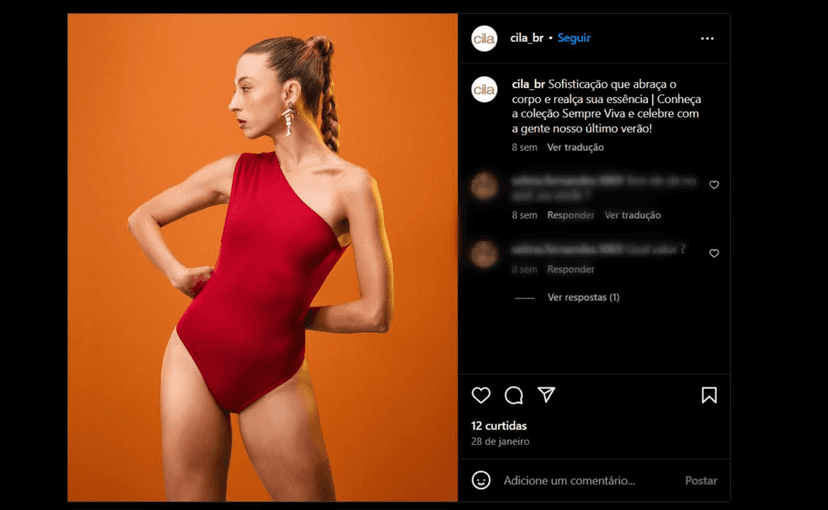 Última coleção da marca Cila divulgada nas redes, intitulada "Sempre Viva" (Foto Reprodução/Instagram) Última coleção da marca Cila divulgada nas redes, intitulada "Sempre Viva" (Foto Reprodução/Instagram)