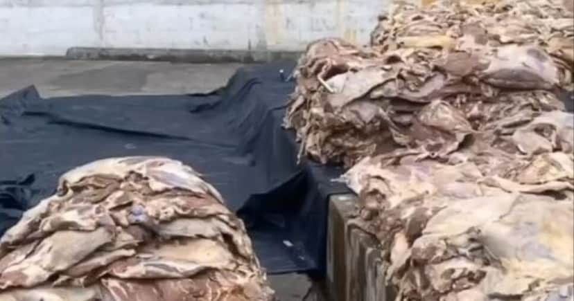 Carne encontrada pela Vigilância Sanitária Carne encontrada pela Vigilância Sanitária