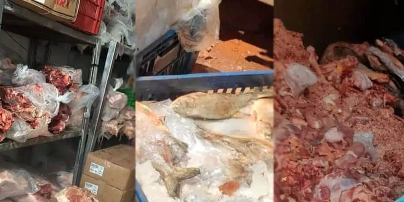 Carne podre apreendida e descartada, após operação em açougue de supermercado, em Campo Grande (Foto Reprodução/YouTube) Carne podre apreendida e descartada, após operação em açougue de supermercado, em Campo Grande (Foto Reprodução/YouTube)