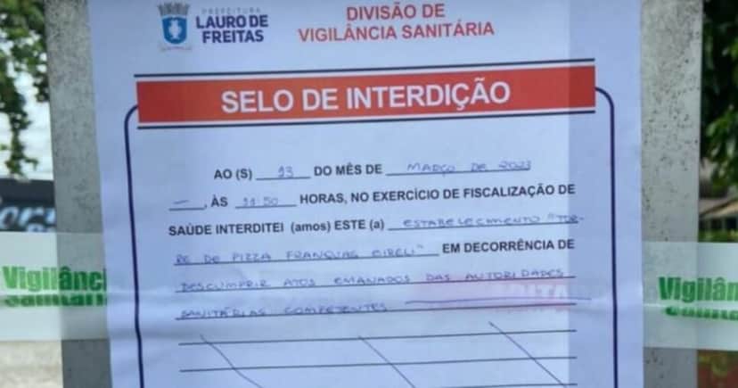 Interdição em restaurante Interdição em restaurante