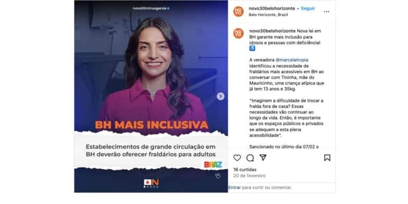 Notícia sobre nova lei (Foto: Reprodução / Instagram) 