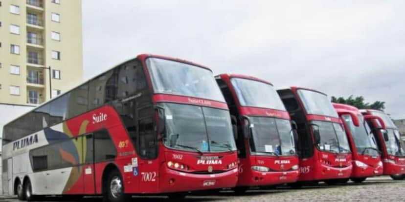 Ônibus da Pluma Conforto e Turismo S.A (Foto: Reprodução / Jean Passos)