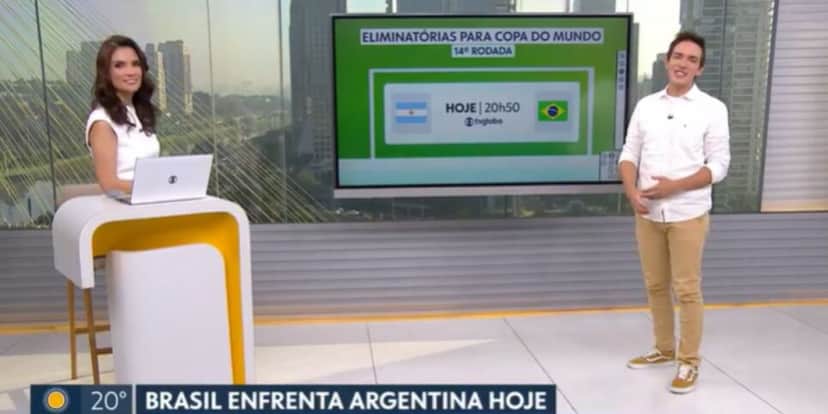 Jodar e Sabina Simonato no estúdio do Bom Dia SP (Reprodução: Globo) Jodar e Sabina Simonato no estúdio do Bom Dia SP (Reprodução: Globo)