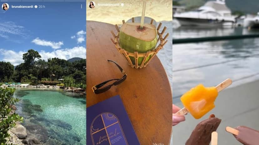 Bruna se isola em refúgio paradisíaco diante de escândalo de traição e evita publicar registros com o Camisa 10 (Foto: Reprodução/ Instagram/ Montagem)