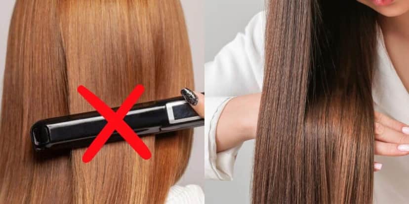 Cabelo liso sem chapinha e com 2 receitas caseiras (Reprodução: Montagem TV Foco)
