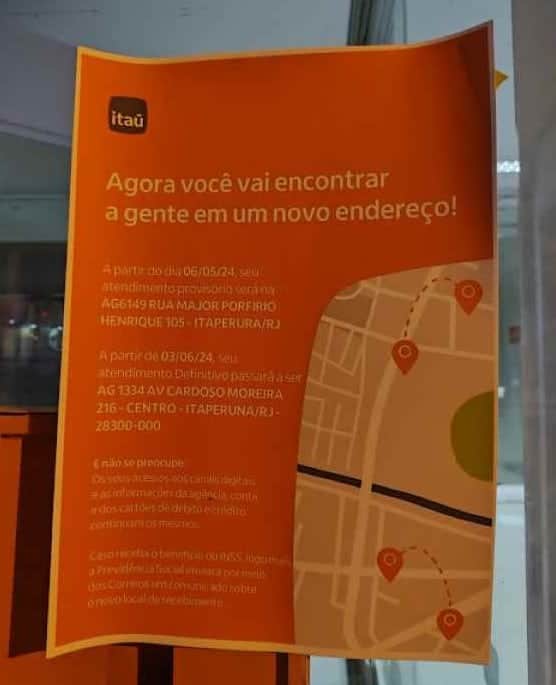 Itaú anunciou o fechamento da agência (Foto: Reprodução / O Norte Fluminense) Itaú anunciou o fechamento da agência (Foto: Reprodução / O Norte Fluminense)