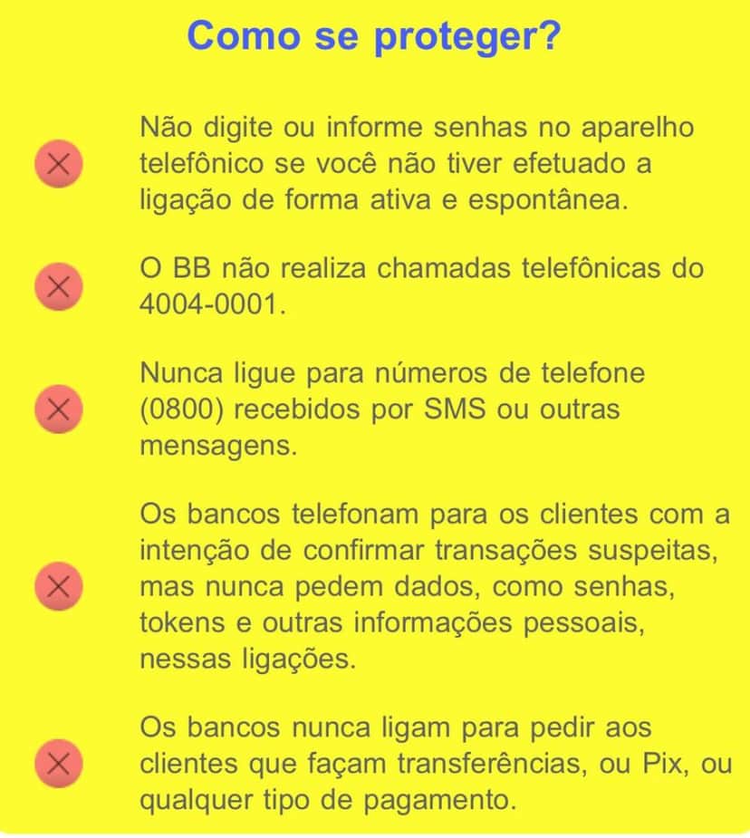 Alertas contra golpes do Banco do Brasil (Foto: Reprodução / Instagram) Alertas contra golpes do Banco do Brasil (Foto: Reprodução / Instagram)