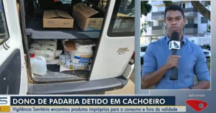 Dono de padaria é detido em Cachoeiro após interdição da Vigilância Sanitária (Foto Reprodução/Globo) Dono de padaria é detido em Cachoeiro após interdição da Vigilância Sanitária (Foto Reprodução/Globo)