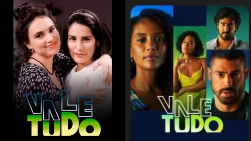 Vale Tudo (1988) e nova versão de 2025 à direita (Fotos: Reprodução/ Globoplay/ Montagem TV Foco) Vale Tudo (1988) e nova versão de 2025 à direita (Fotos: Reprodução/ Globoplay/ Montagem TV Foco)