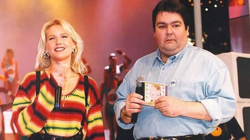 A rainha dos baixinhos Xuxa com o amigo no extinto Domingão do Faustão (Foto: Reprodução/ Divulgação, Globo)