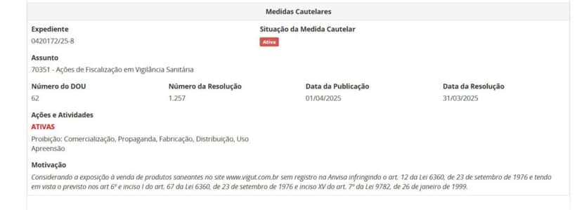 Resolução da ANVISA pt 2 (Foto Reprodução/ANVISA) Resolução da ANVISA pt 2 (Foto Reprodução/ANVISA)