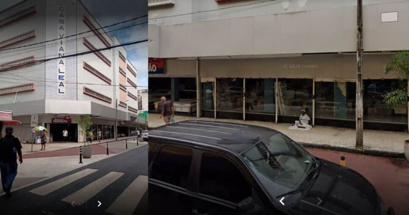 Imagens atuais do edifício onde sediava a Casa Viana Leal, que atualmente, abriga outros varejistas (Foto Reprodução/Montagem/Tv Foco) Imagens atuais do edifício onde sediava a Casa Viana Leal, que atualmente, abriga outros varejistas (Foto Reprodução/Montagem/Tv Foco)