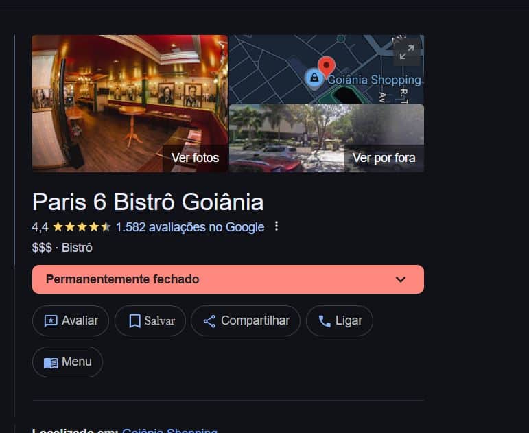 Paris 6 já consta como encerrado no Goiânia Shopping (Foto Reprodução/Instagram) Paris 6 já consta como encerrado no Goiânia Shopping (Foto Reprodução/Instagram)
