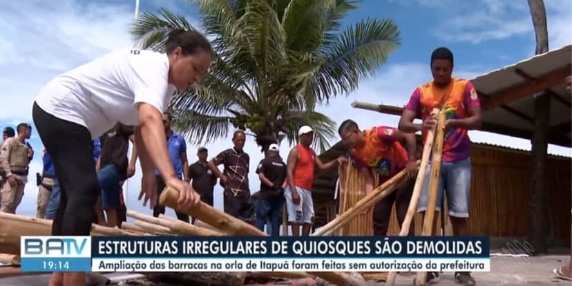 Estrutura de quiosques (Foto: Reprodução/TV Bahia) Estrutura de quiosques (Foto: Reprodução/TV Bahia)