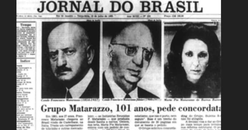 Ruína da dinastia Matarazzo noticiada em uma manchete da época (Foto Reprodução/Jornal do Brasil/Blog) Ruína da dinastia Matarazzo noticiada em uma manchete da época (Foto Reprodução/Jornal do Brasil/Blog)