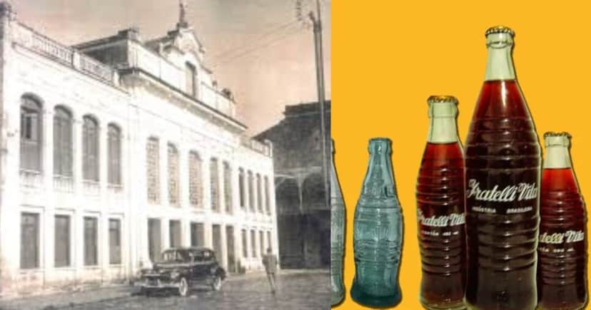 Fábrica Fratelli Vita fabricava artigos de vidro e posteriormente o refrigerante da marca (Foto Reprodução/Montagem/TV Foco/Canva/Pinterest) Fábrica Fratelli Vita fabricava artigos de vidro e posteriormente o refrigerante da marca (Foto Reprodução/Montagem/TV Foco/Canva/Pinterest)