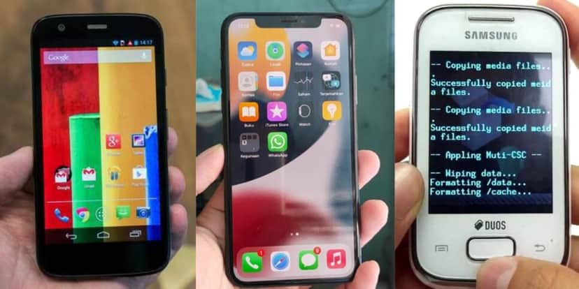 Moto G1, Iphone X, Galaxy Pocket (Foto: Reprodução/ Internet) Moto G1, Iphone X, Galaxy Pocket (Foto: Reprodução/ Internet)