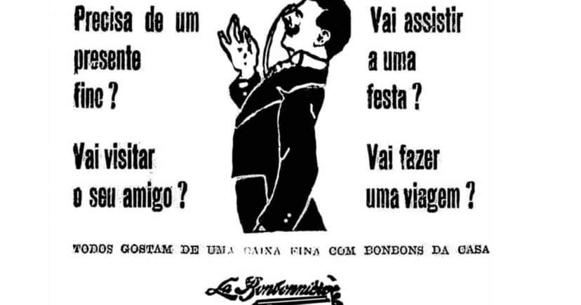 Propaganda da La Bomboniere (Foto Reprodução/SP Antiga) Propaganda da La Bomboniere (Foto Reprodução/SP Antiga)