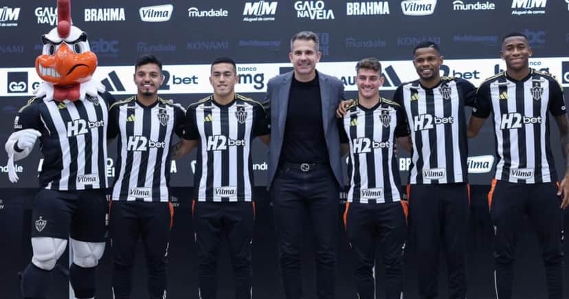 Gabriel Menino, Cuello, Victor Bagy, Natanael, Júnior Santos e Patrick, do Atlético Foto: Flávio Tavares/ O TEMPO Gabriel Menino, Cuello, Victor Bagy, Natanael, Júnior Santos e Patrick, do Atlético Foto: Flávio Tavares/ O TEMPO