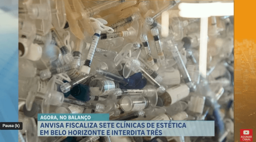 Produtos injetáveis reutilizados (Foto: Reprodução/YouTube/Record)