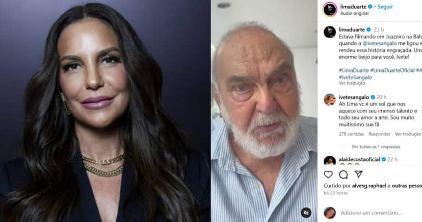 Lima Duarte faz revelação sobre Ivete Sangalo (Foto: Reprodução/Montagem TV Foco) Lima Duarte faz revelação sobre Ivete Sangalo (Foto: Reprodução/Montagem TV Foco)