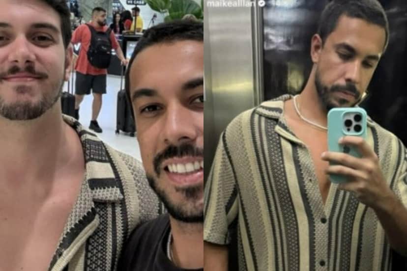 Maike vê rumores de romance gay surgir (Foto: Reprodução/Montagem) Maike vê rumores de romance gay surgir (Foto: Reprodução/Montagem)