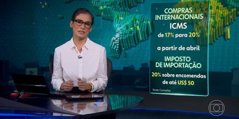 Renata Vasconcellos sobre aumento do ICMS (Reprodução: Globo) Renata Vasconcellos sobre aumento do ICMS (Reprodução: Globo)
