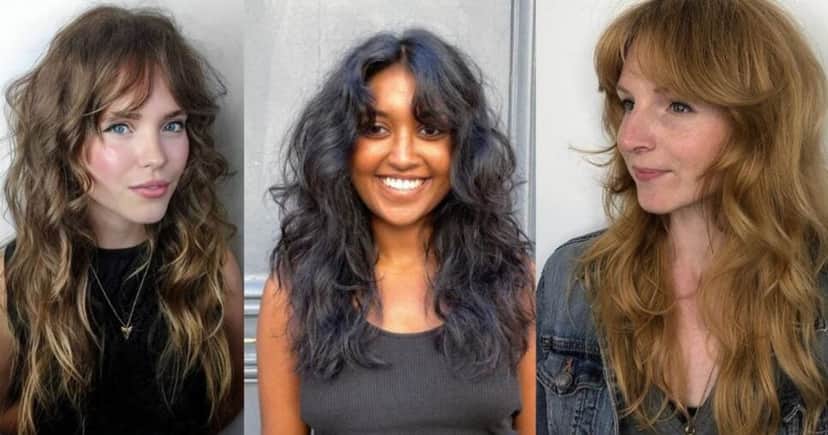 Shaggy Hair com franja longa (Foto Reprodução/Montagem/DCI/Pinterest) Shaggy Hair com franja longa (Foto Reprodução/Montagem/DCI/Pinterest)