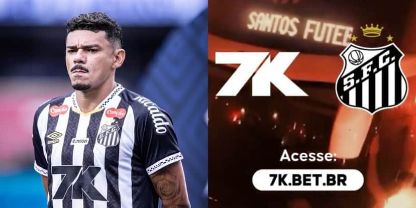 7K é a nova patrocinadora máster do Santos (Reprodução: Raul Baretta) 7K é a nova patrocinadora máster do Santos (Reprodução: Raul Baretta)
