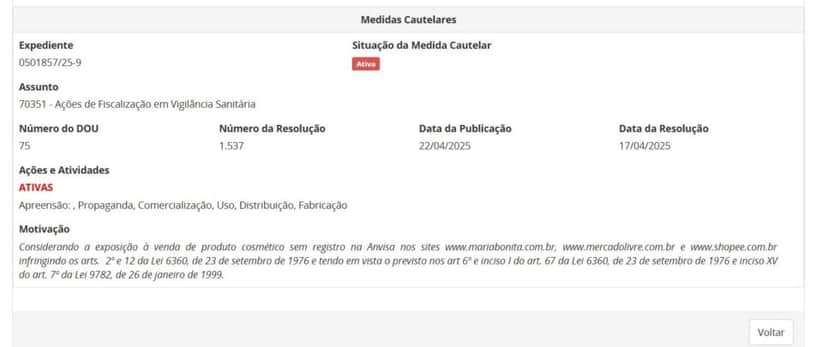 Resolução da ANVISA pt 1 (Foto Reprodução/ANVISA) Resolução da ANVISA pt 1 (Foto Reprodução/ANVISA)