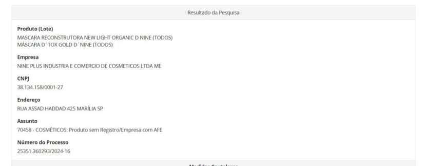 Resolução da ANVISA com ação contra creme de hidratação capilar parte 1 (Foto Reprodução/ANVISA)