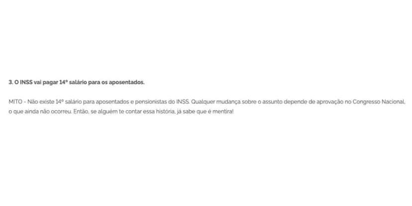 Comunicado sobre o 14º salário do INSS (Foto: Reprodução / site do Governo) Comunicado sobre o 14º salário do INSS (Foto: Reprodução / site do Governo)