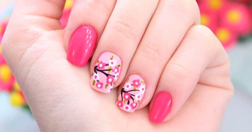 Nail art com flores (Foto: Reprodução) Nail art com flores (Foto: Reprodução)