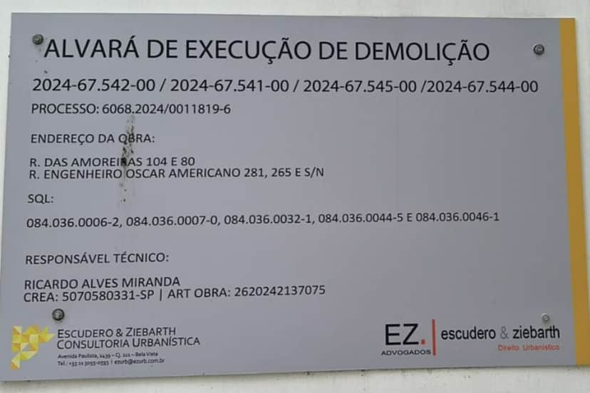 Alvará de demolição da mansão de Hebe (Foto: Reprodução) Alvará de demolição da mansão de Hebe (Foto: Reprodução)