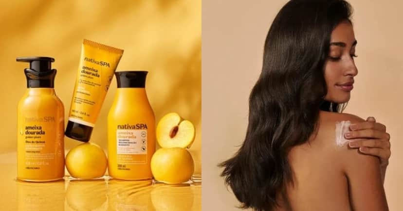 Linha Nativa SPA Ameixa Dourada (Foto Reprodução/Montagem/Lennita/Tv Foco/Canva/Boticário) Linha Nativa SPA Ameixa Dourada (Foto Reprodução/Montagem/Lennita/Tv Foco/Canva/Boticário)