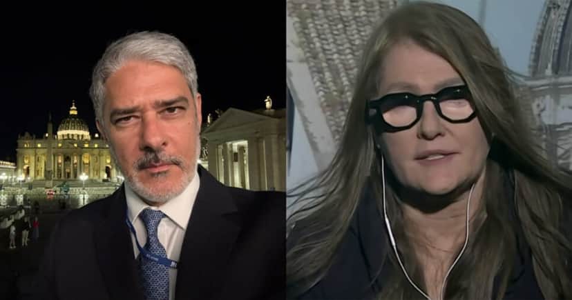 William Bonner e Ilze Scamparini no Jornal Nacional da Globo (Foto: Reprodução/Montagem TV Foco) William Bonner e Ilze Scamparini no Jornal Nacional da Globo (Foto: Reprodução/Montagem TV Foco)