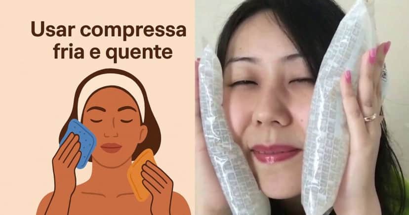 Passo 3- compressa fria e quente (Foto: Reprodução/Montagem/Lennita/Canva/TV Foco)
