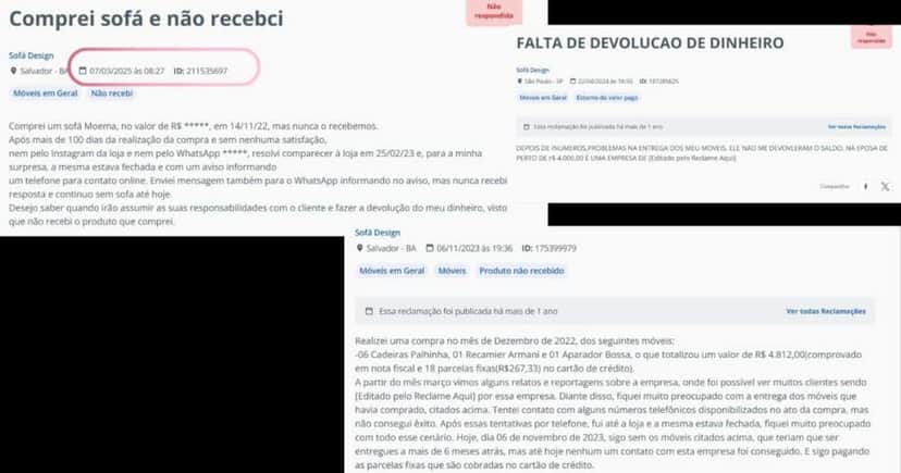 Reclamações contra o Sofá Design (Foto Reprodução/Montagem/Lennita/Tv Foco) Reclamações contra o Sofá Design (Foto Reprodução/Montagem/Lennita/Tv Foco)