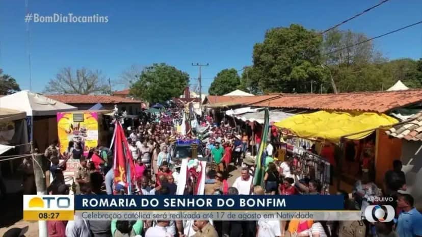Todos os anos a romaria celebra no dia 17 de agosto, ainda mais em Natividade (Foto Reprodução/Globo) Todos os anos a romaria celebra no dia 17 de agosto, ainda mais em Natividade (Foto Reprodução/Globo)