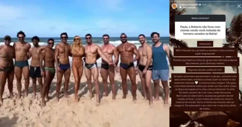 Ana Paula Siebert com os seus amigos na Bahia (Foto: Reprodução/Montagem TV Foco) Ana Paula Siebert com os seus amigos na Bahia (Foto: Reprodução/Montagem TV Foco)