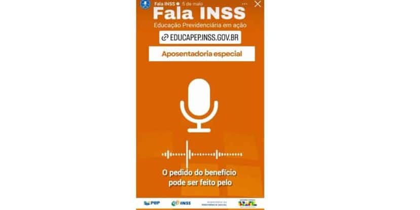 Anúncio sobre aposentadoria especial (Foto: Reprodução / Instagram) Anúncio sobre aposentadoria especial (Foto: Reprodução / Instagram)