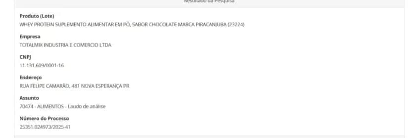 Resolução da ANVISA contra lote de Whey Protein da Piracanjuba -pt 1(Foto Reprodução/Montagem/ANVISA) Resolução da ANVISA contra lote de Whey Protein da Piracanjuba -pt 1(Foto Reprodução/Montagem/ANVISA)