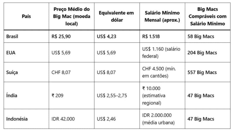 Tabela de preços comparados aos valores mundiais (Foto Reprodução/Canva/Lennita/Tv Foco) Tabela de preços comparados aos valores mundiais (Foto Reprodução/Canva/Lennita/Tv Foco)